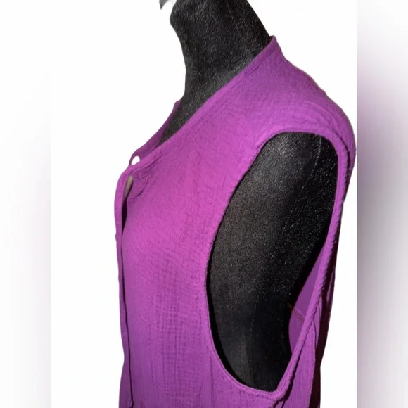 Johnny Was, Calme like new, cotton Purple Gauze Tiered Dress, size xl ๐๐ - Picture 5 of 14